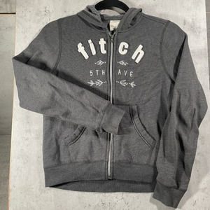 Abercrombie Kids Girls Size L‎ / 14 Full Zipper Fleece Hoodie Jacket Gray EUC
